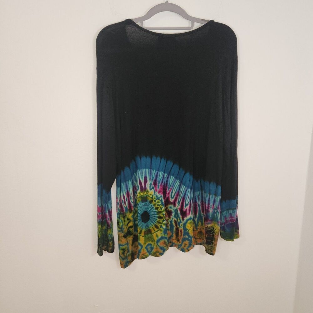 Kathmandu Imports Colorful Tie-Dye Bottom Jersey Knit Top Size M/L - Picture 5 of 8